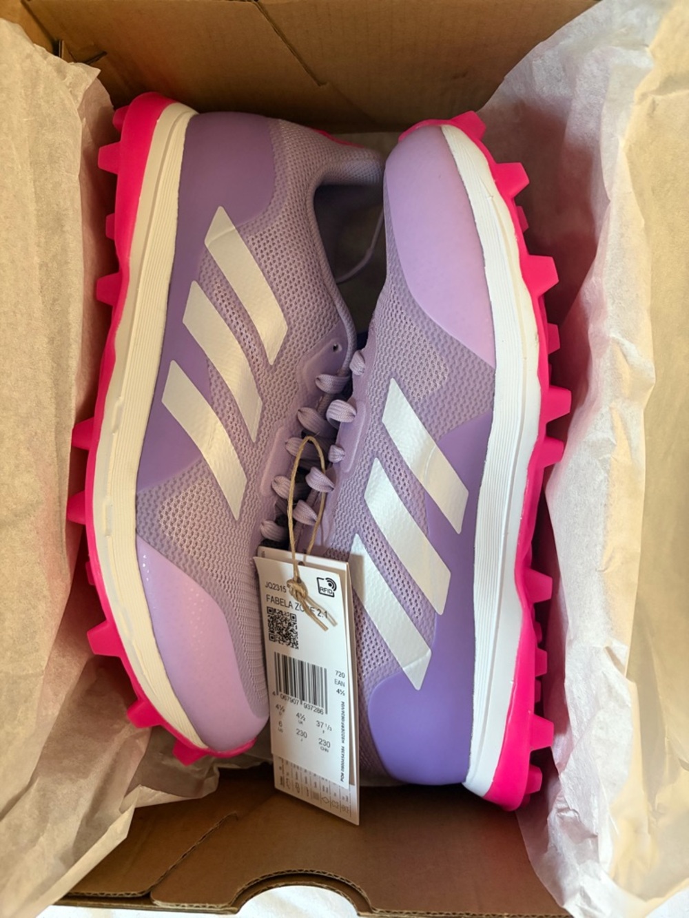 adidas Fabela Zone 2.1 Lavender and Hot Pink Athletic Cleats